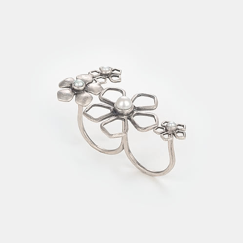 Betty F Ring in 925 Oxidised Silver