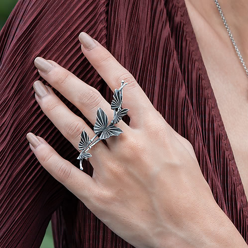 Oxidised Chasing My Unknown Limits Ring in 925 Silver