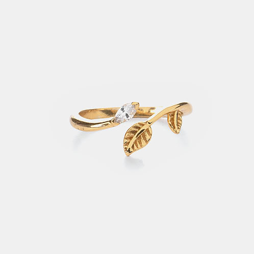 Be Nice or Leaf Ring in Gold Plated 925 Silver