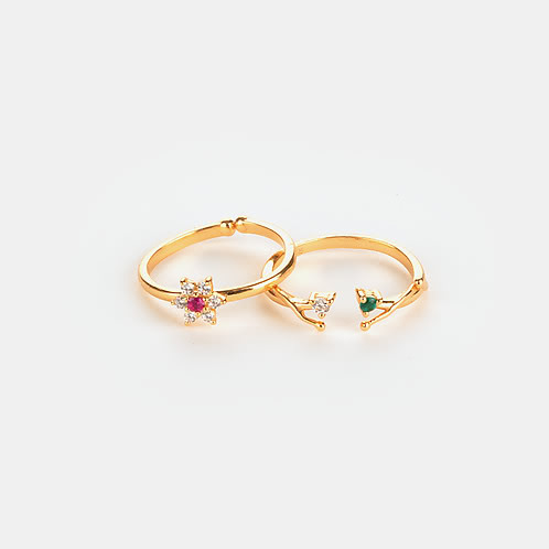 The Precious One 7 Stone Stackable Rings in Gold Plated 925 Silver