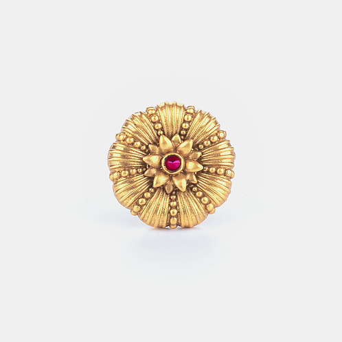 Venturianum Bloom Ring in Antique Gold Plated 925 Silver