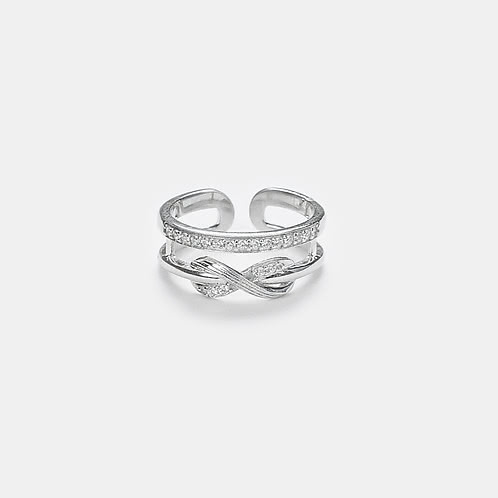 Infinite Friendship Ring in Rhodium Plated 925 Silver