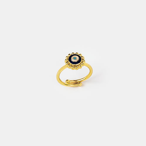 Urja Evil Eye Ring in Gold Plated 925 Silver