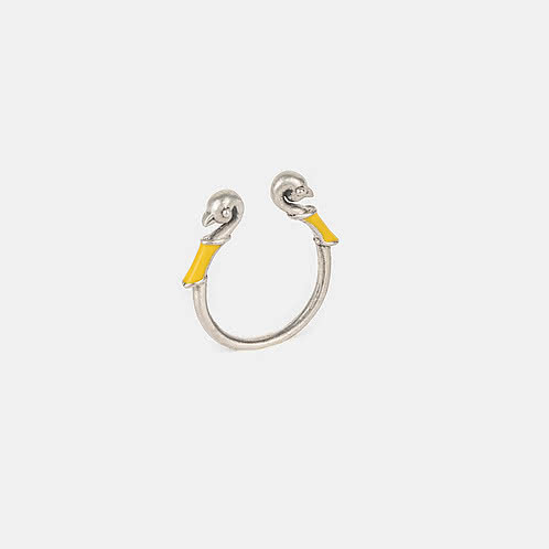 Pakkhi Ring in Oxidised 925 Silver