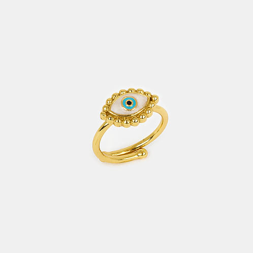Kismet Evil Eye Ring in Gold Plated 925 Silver
