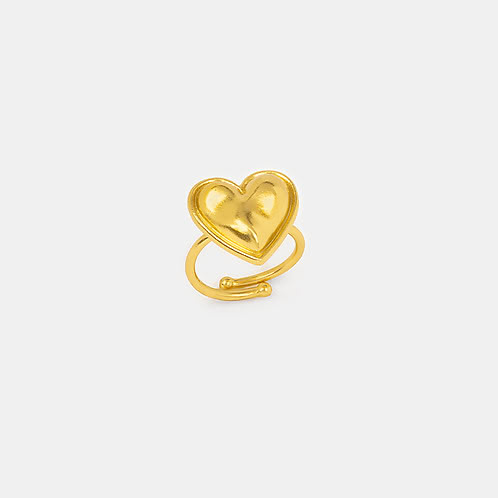 You and Your Clumsy Spills Heart Ring in Gold Plated 925 Silver