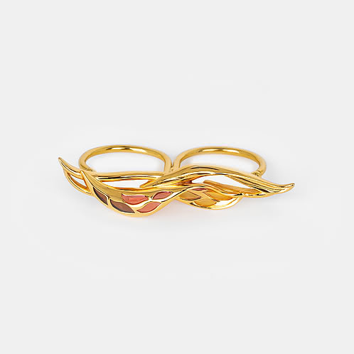 Forged by Barriers Ring in Gold Plated 925 Silver