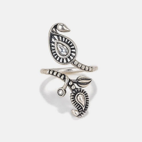 Dhol Nagare Ring in 925 Oxidised Silver
