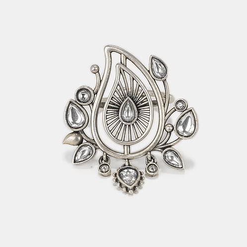 Dhol Taasha Ring in 925 Oxidised Silver