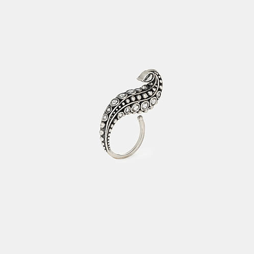 Lukka Chuppi Ring in 925 Oxidised Silver