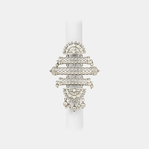 Srasta Step Ring in Oxidised 925 Silver