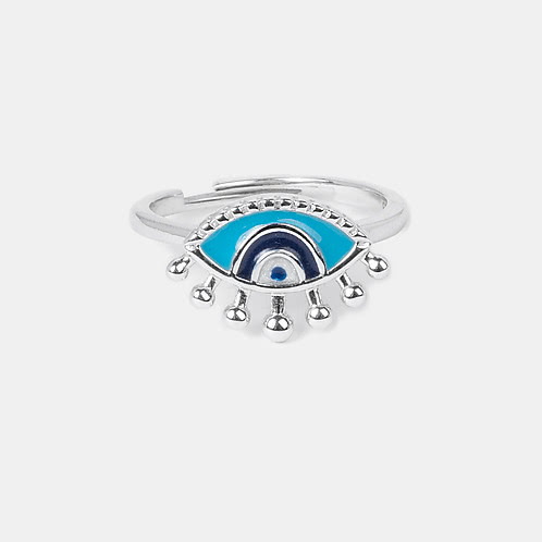 No Bad Vibes Evil Eye Ring in 925 Silver