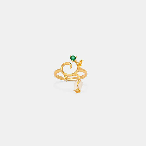 Sevti Rose Ring Crafted in Gold Plated 925 Silver