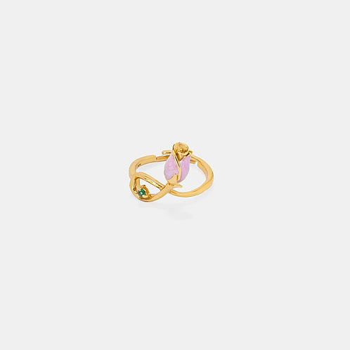 Rose Ring Crafted in Gold Plated 925 Silver