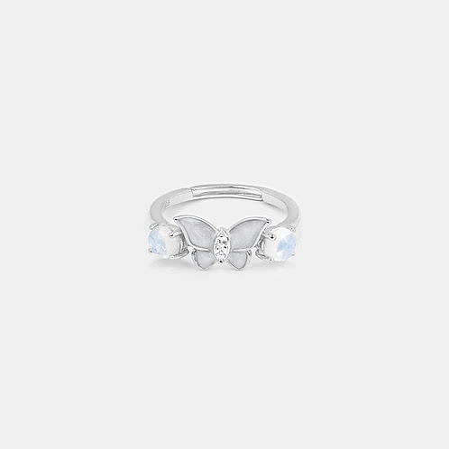 Willow Flower and Butterfly 925 Silver Ring