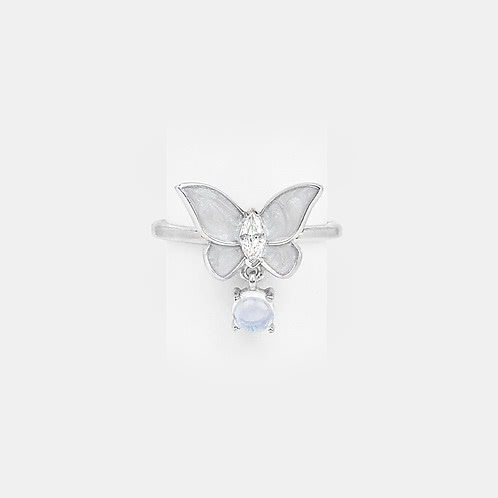 Zaynab Butterfly and Flower 925 Silver Ring