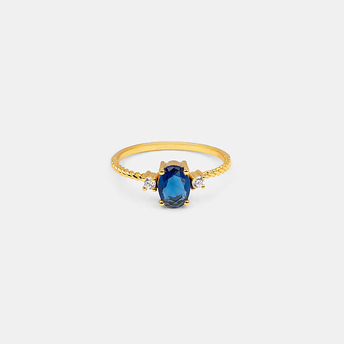 Peakcock Blue  Ring In Gold-Plated 925 Silver