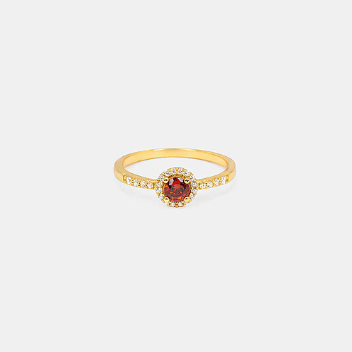 Red Love Ring In Gold-Plated 925 Silver  