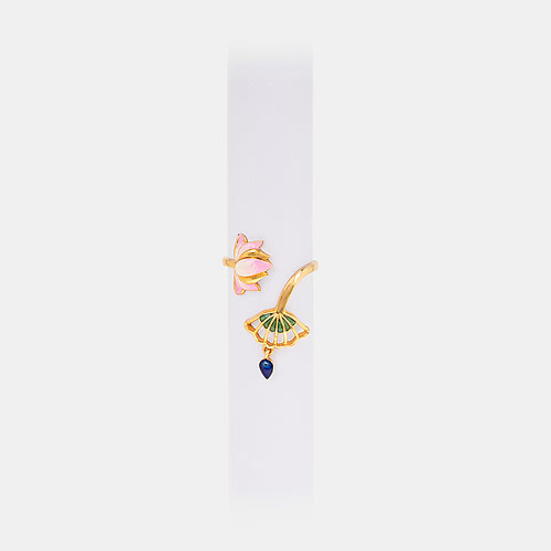 Padma Kunj Ring in Gold Plated 925 Silver