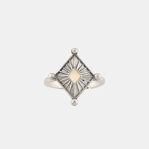 Sutra Ring in Oxidised 925 Silver