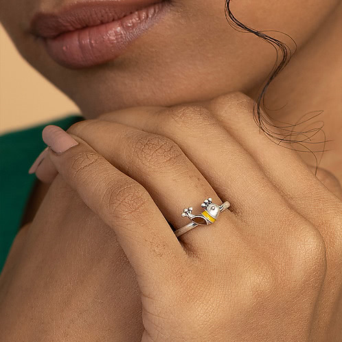Chuno Paakhi Ring in Oxidised 925 Silver