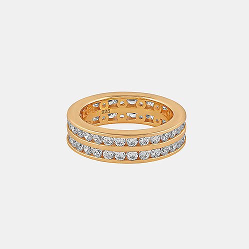 Festival Shopping Ring in Gold Plated 925 Silver