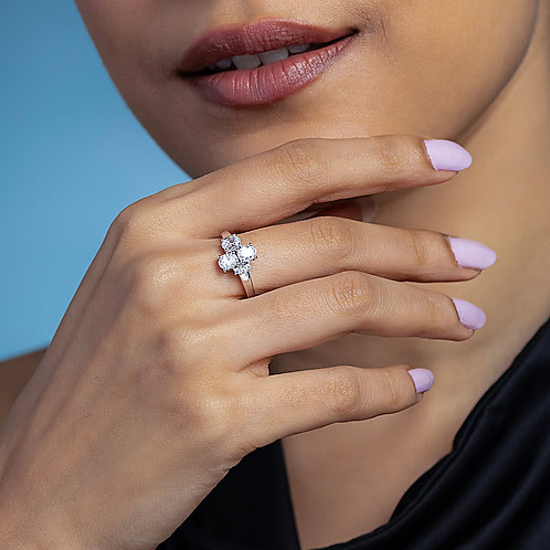 Floral Solstice Ring in 925 Silver