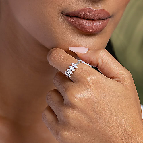 Five-Star Crest Ring in 925 Silver