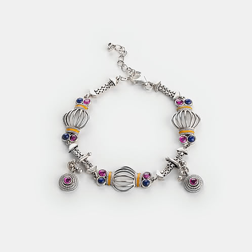 Dhol Motif Bracelet in 925 Silver