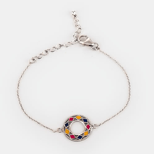 Chokti Pattern Bracelet in Oxidised 925 Silver