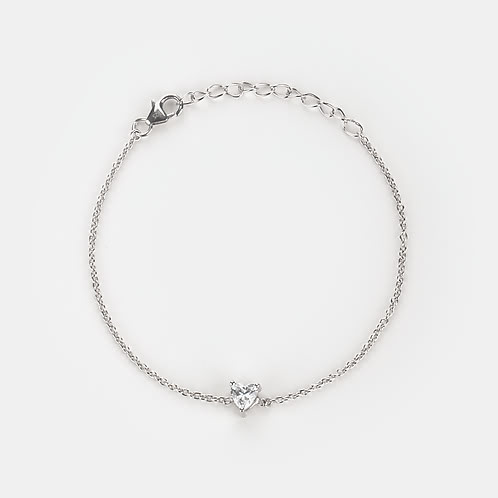 Adore You Solitaire Heart Bracelet in 925 Silver