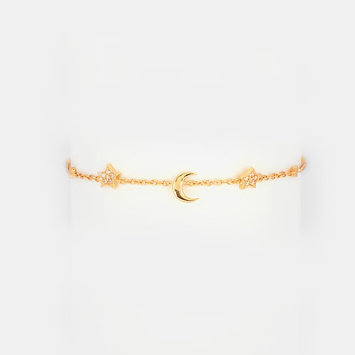 Talking To The Moon Bracelet in Gold Plated 925 Silver
