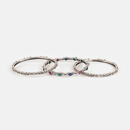 Feeling Manoharam Oxidised Stackable Bracelet in 925 Silver