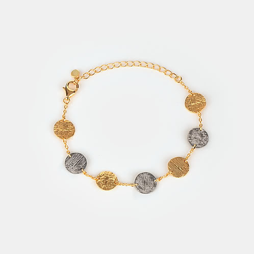 Hint of Shimmer Confetti Bracelet in Dual Pated 925 Silver