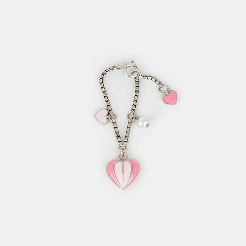 For the Love of New Experiments Multi Heart Watch Charm in Oxidized 925 Silver