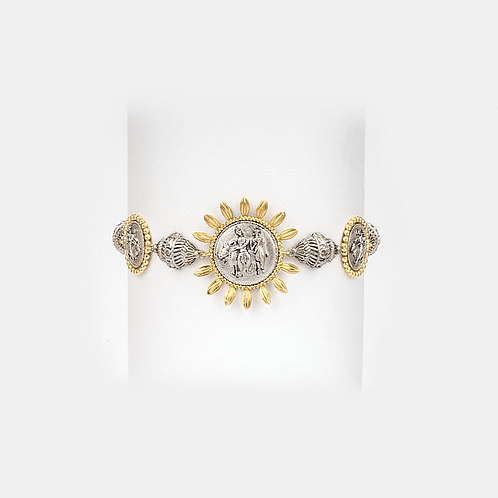 Dampati Coin Arm Band in Dual Plated 925 Silver