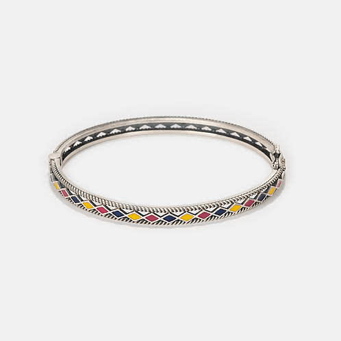 Sadu Bharat Style Bracelet in Oxidised 925 Silver