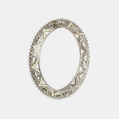 Mandala Bracelet in Oxidised 925 Silver