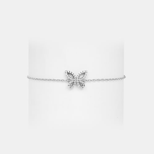 Fly on Butterfly Bracelet in Rhodium Plated 925 Silver