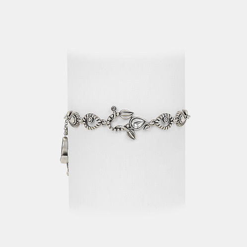 Dhol Nagare Bracelet in 925 Oxidised Silver
