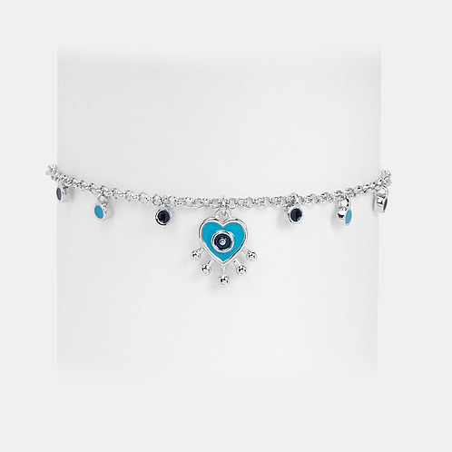 Hex Off Nazar Evil Eye Bracelet in 925 Silver
