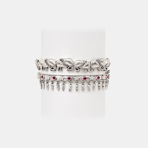 The Herd Leader Elephant Bangles Crafted in 925 Silver