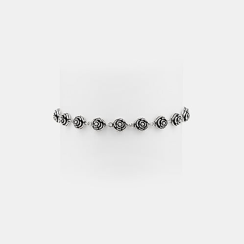 A New Bloom Rose Chain Bracelet in 925 Silver