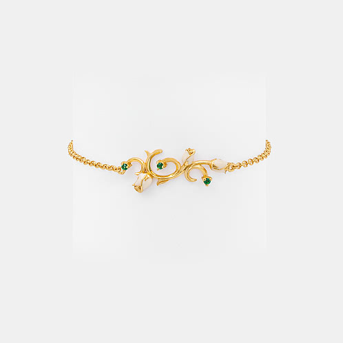 Sevti Rose Bracelet Crafted in Gold Plated 925 Silver