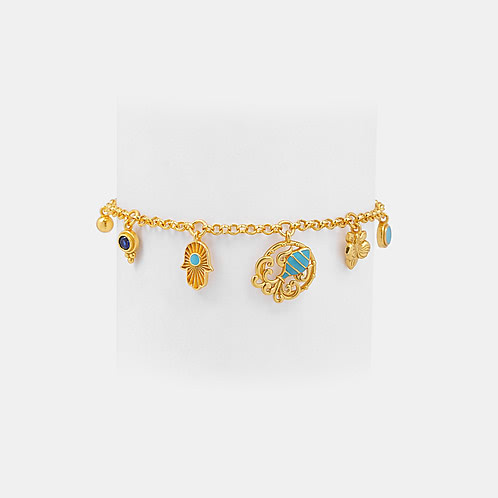 Aquarius 925 Gold Plated Silver Bracelet