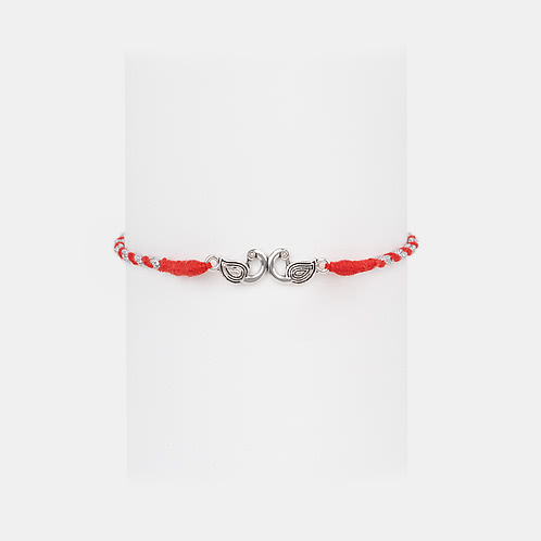 Pichwai Mayur 925 Silver Rakhi