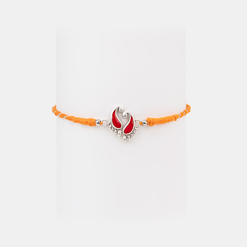 Charan Paduka 925 Silver Rakhi
