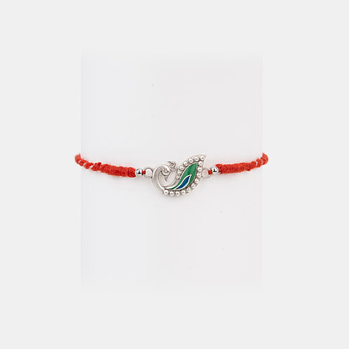 Peacock 925 Silver Rakhi