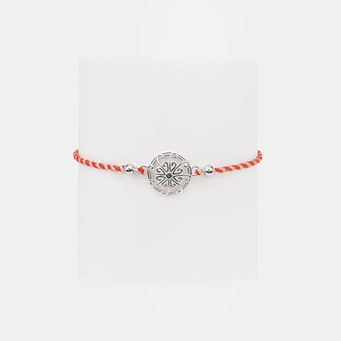Kolam Flower 925 Silver Rakhi