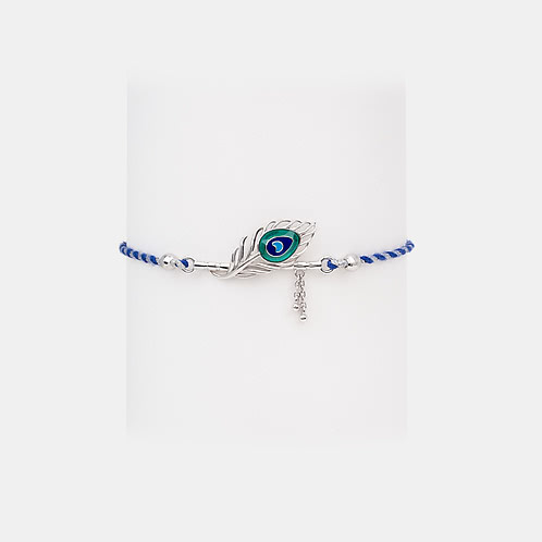 Mor Pankh Peacock 925 Silver Rakhi